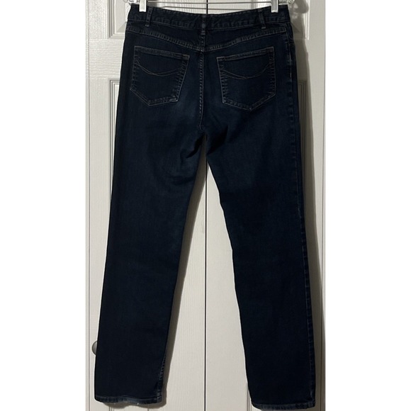 J.Jill Slim Leg Mid Rise Dark Wash Stretch Blue Jeans Size 8 (30x30) - Picture 11 of 11